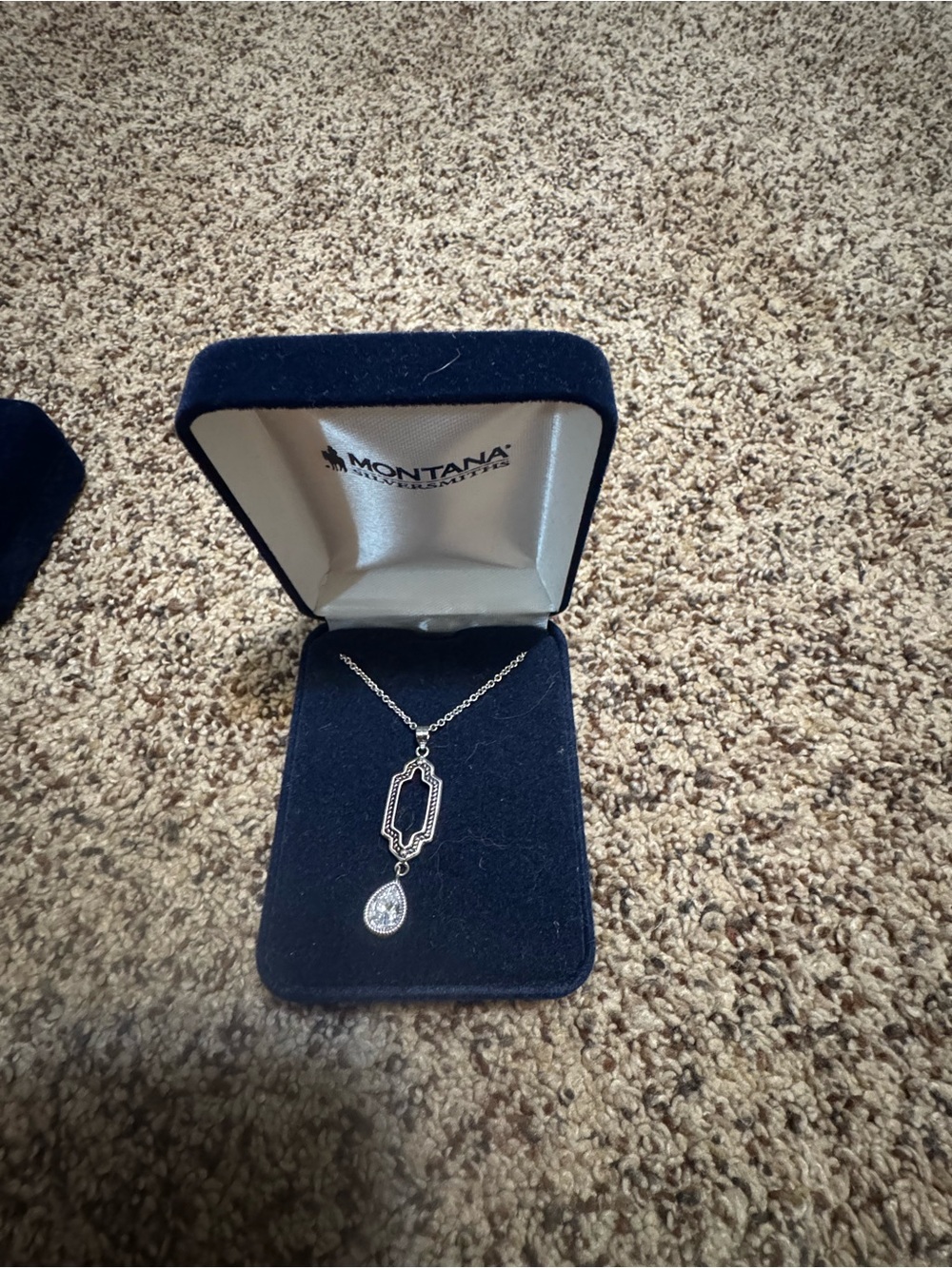 Montana Silversmiths Silver Pendant Necklace with Teardrop Accent